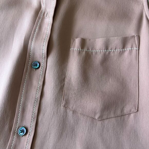 EUC Theory Yarine TS 100% Silk Sleeveless Blouse Deep Cameo Pink Small Workwear - Picture 16 of 16